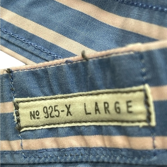 Ruehl No 925 Men’s Size XL Blue White Pin Striped Shirt Long Sleeve 100% Cot - Picture 5 of 7